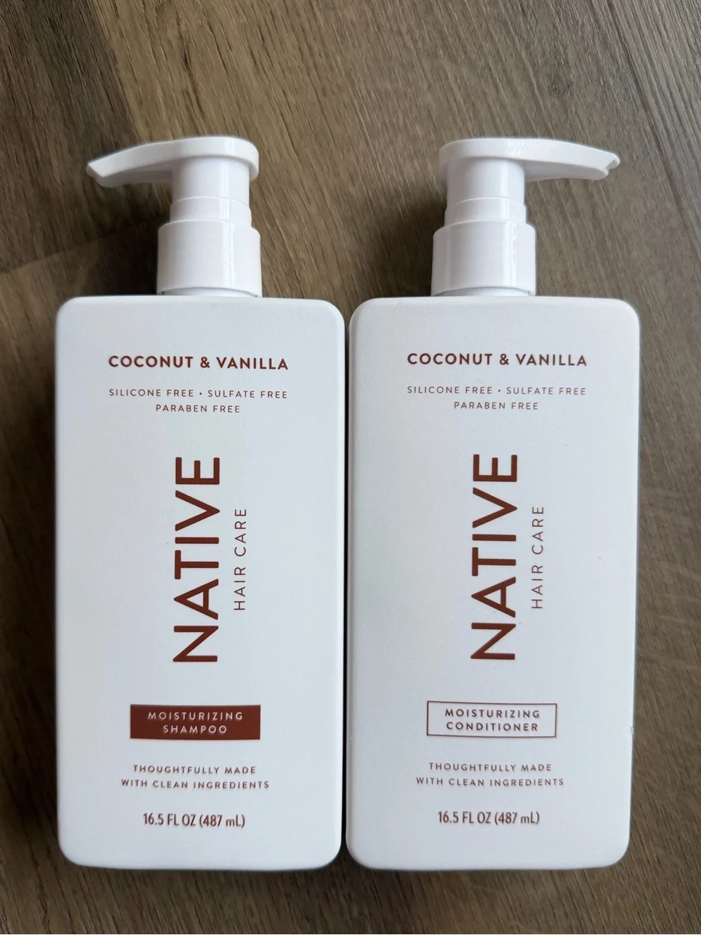 Coconut & Vanilla Native Shampoo and Conditioner Set - 16.5 oz Each - New